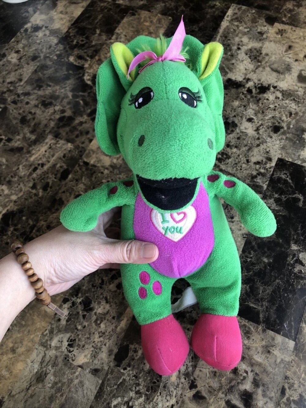 Baby Bop 8” Barney & Friends Singing Plush Toy “I LOVE YOU" ACCEPTABLE